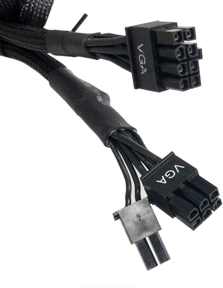 (60cm) PCIe 8-pol. auf 8-pol. (6 2) Stromkabel mit Ummantelung für Grafikkarten (GPU) - Schwarz