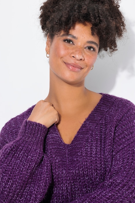 Pullover, oversized, V-Ausschnitt