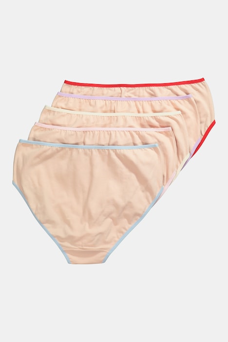Midislips, 5er-Pack, farbige Kanten