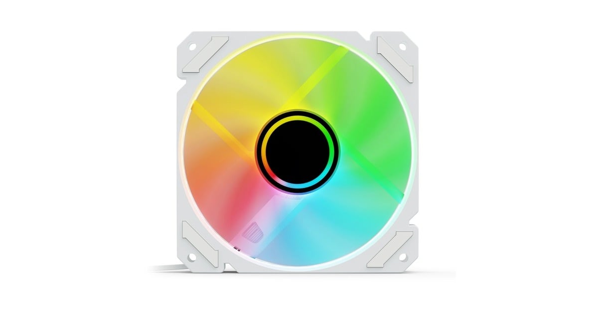 SharkoonSHARK Mirror RGB PWM Reverse case fan  (Wit, 120 x 120 x 25 mm)