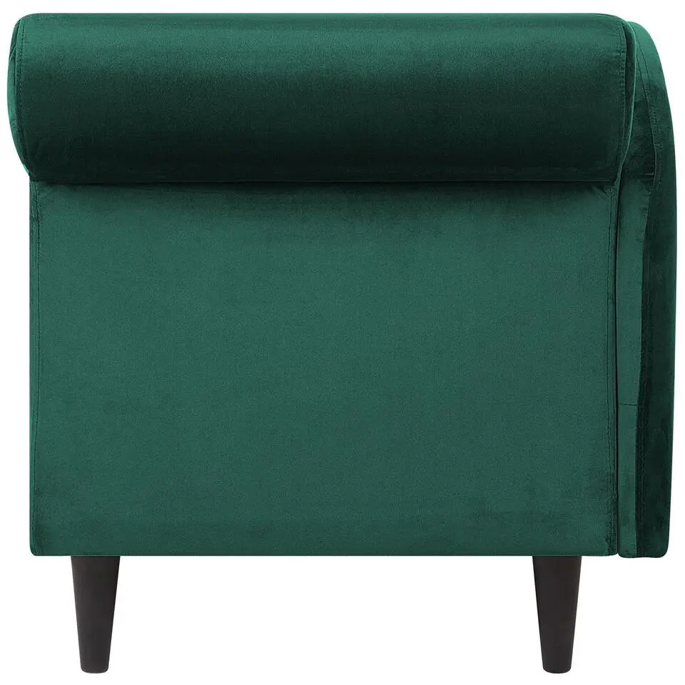 LUIRO - Chaise longue - Groen - Rechterzijde - Fluweel
