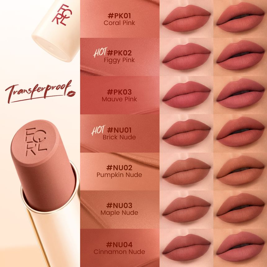 FOCALLURE - Transferproof matte lippenstift - 4 kleuren