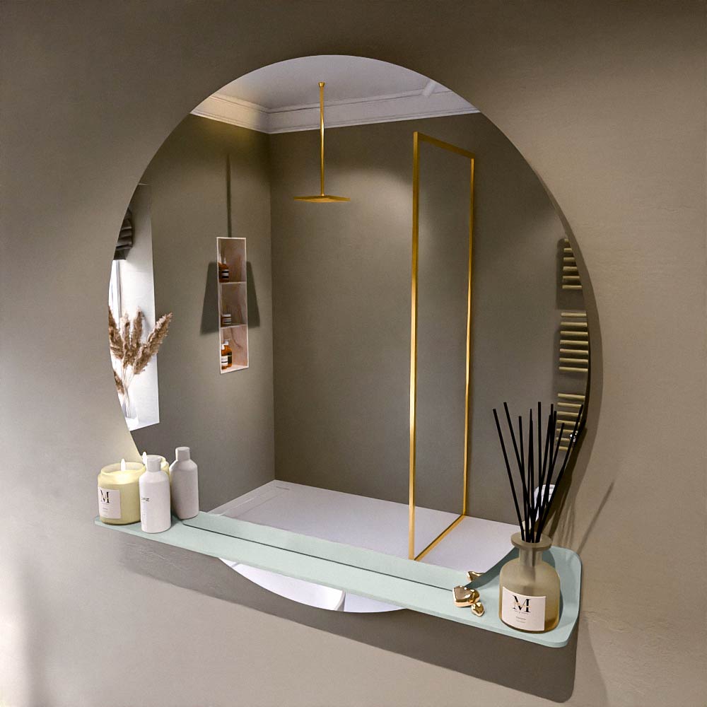 Mondiaz Spot spiegel rond Ø110cm met planchet greey