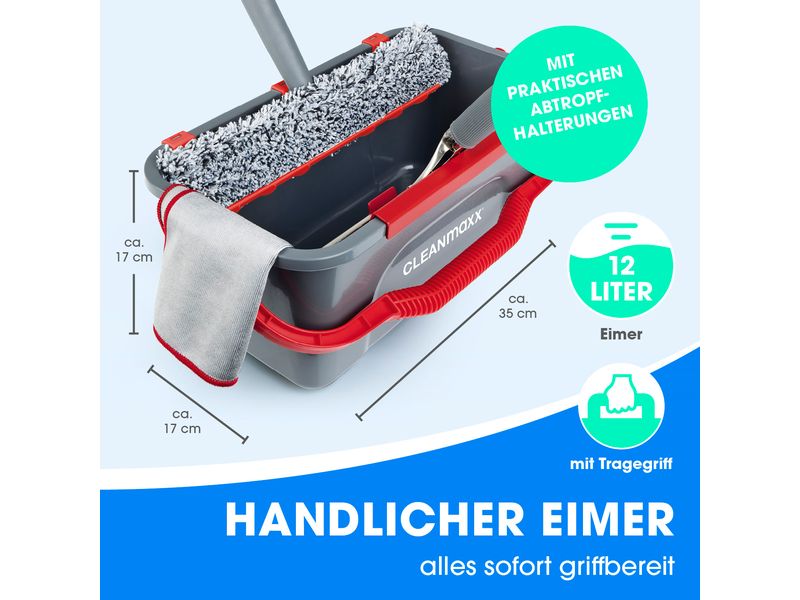 CLEANmaxx Fensterwischer 7-teilig, Grau/Rot Fensterreiniger