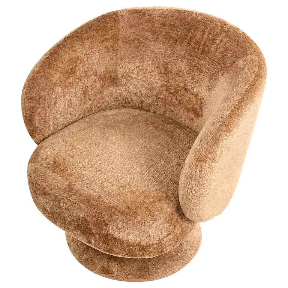 LIEKSA - Draaifauteuil - Goudbruin - Chenille