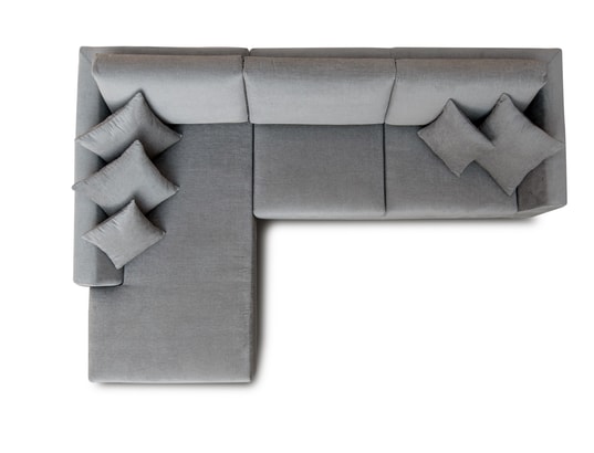 CITY - Canapé tissu Monaco méridienne gauche tissu gris moyen