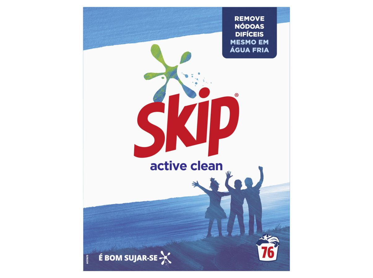 DETERGENTE ROUPA MÁQUINA PÓ SKIP ACTIVE CLEAN 76D