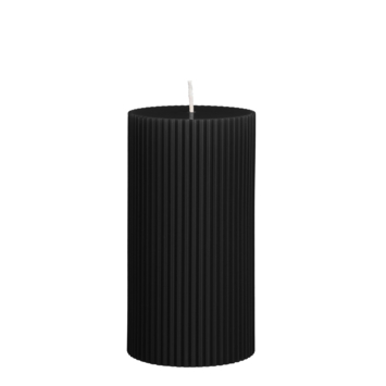 Pilaar kaars paraffine zwart - h13xd7cm