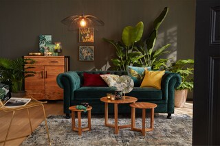 Sofa 3-Sitzer LONDON Stoffbezug dunkelgrün