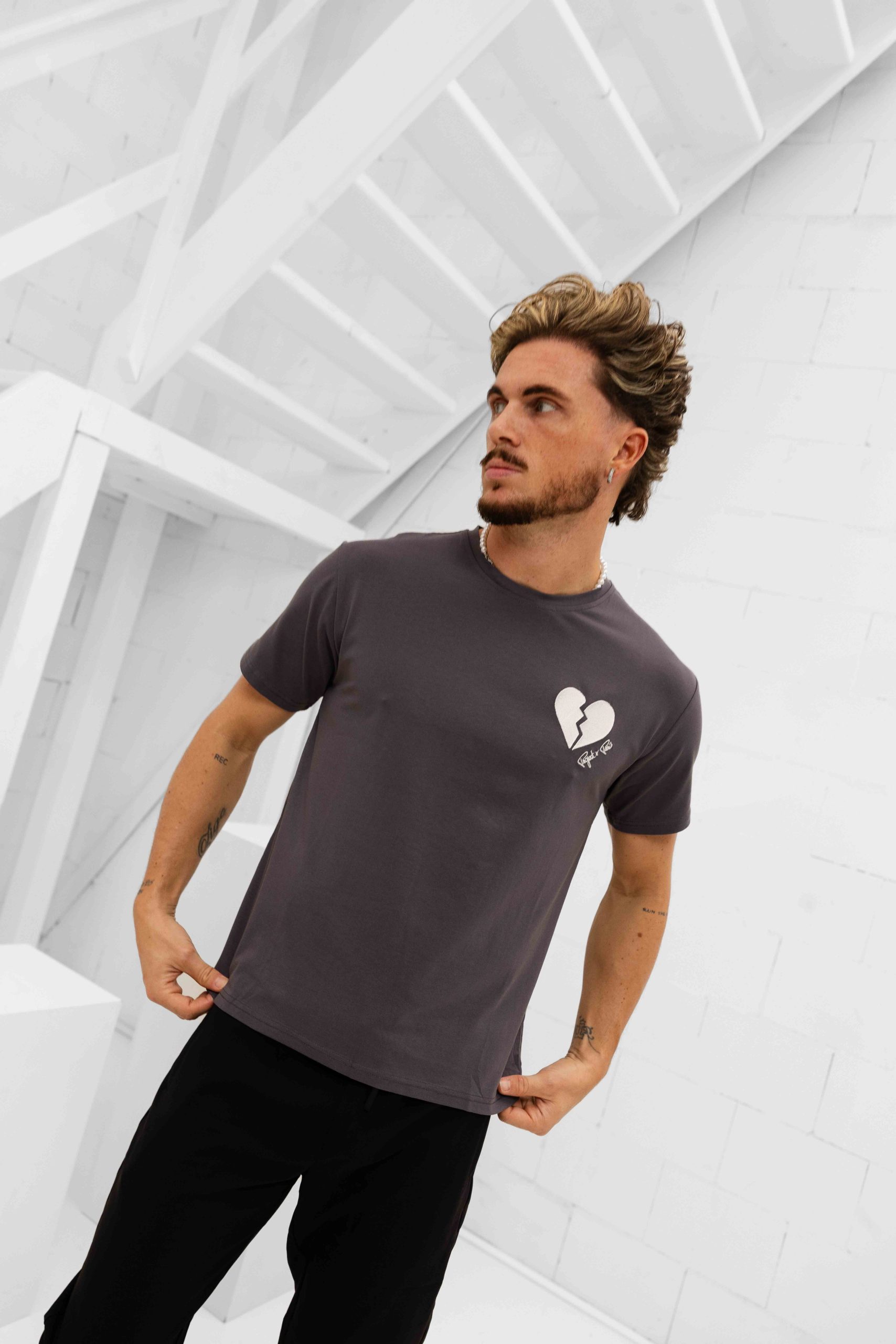 Project X Paris Gebroken Hart T-Shirt Heren Grijs