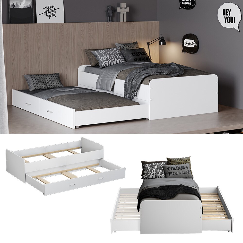 Oskar-Store Kojenbett Jasper 200 x 90 cm Weiß, mit Lattenrost, Funktionsbett, Gäste