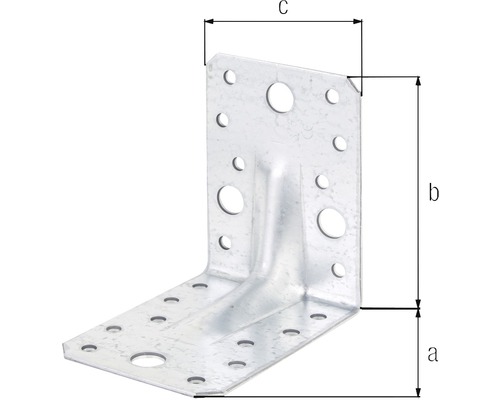 Zware hoekbeugel met groef, 90 x 90 x 65 mm, sendzimir verzinkt, 1 stuk