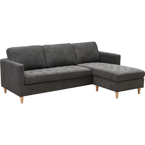 Sydney sofa med chaiselong - mørkegrå