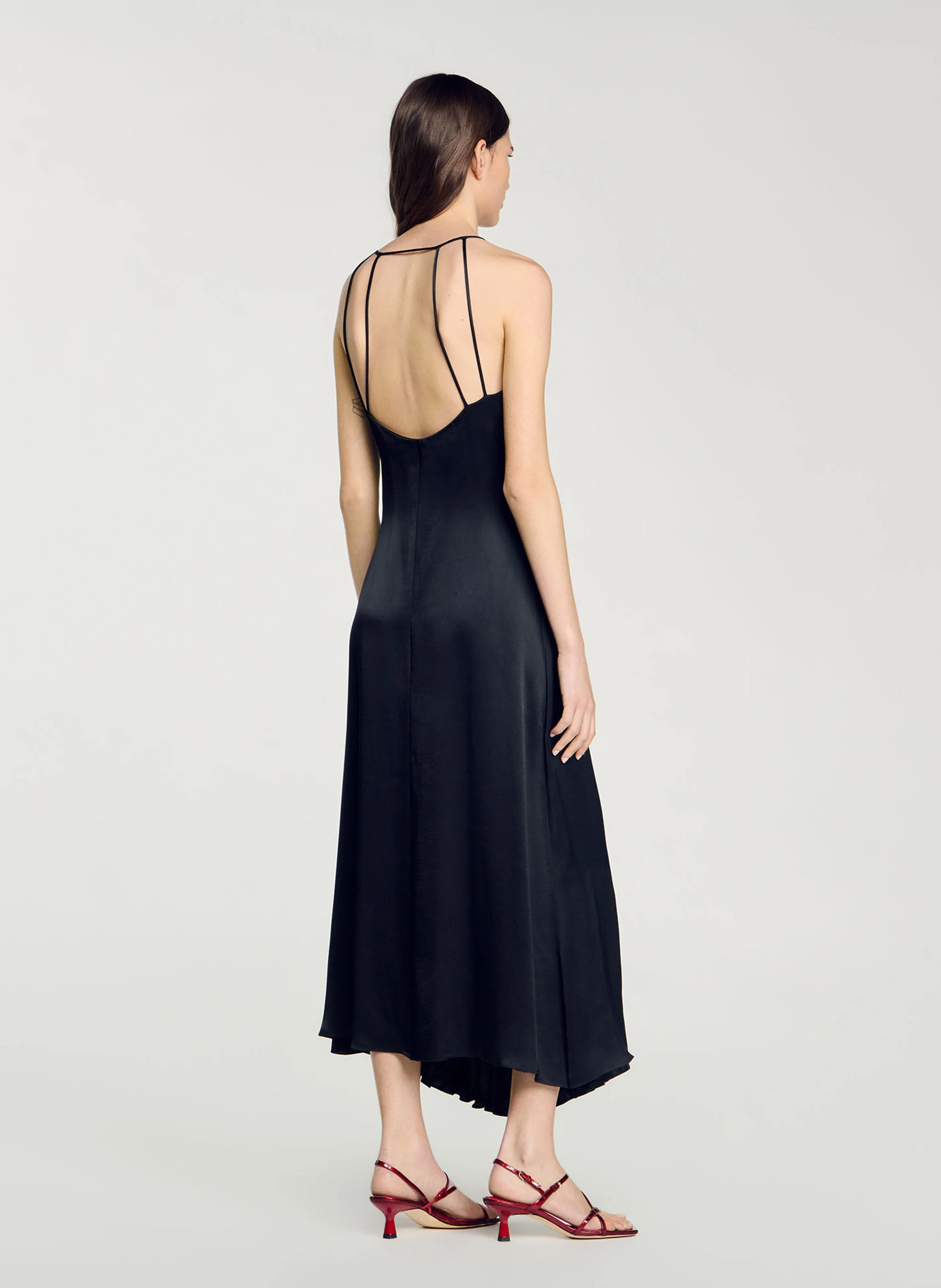 Robe longue évasée à encolure V | Bleu