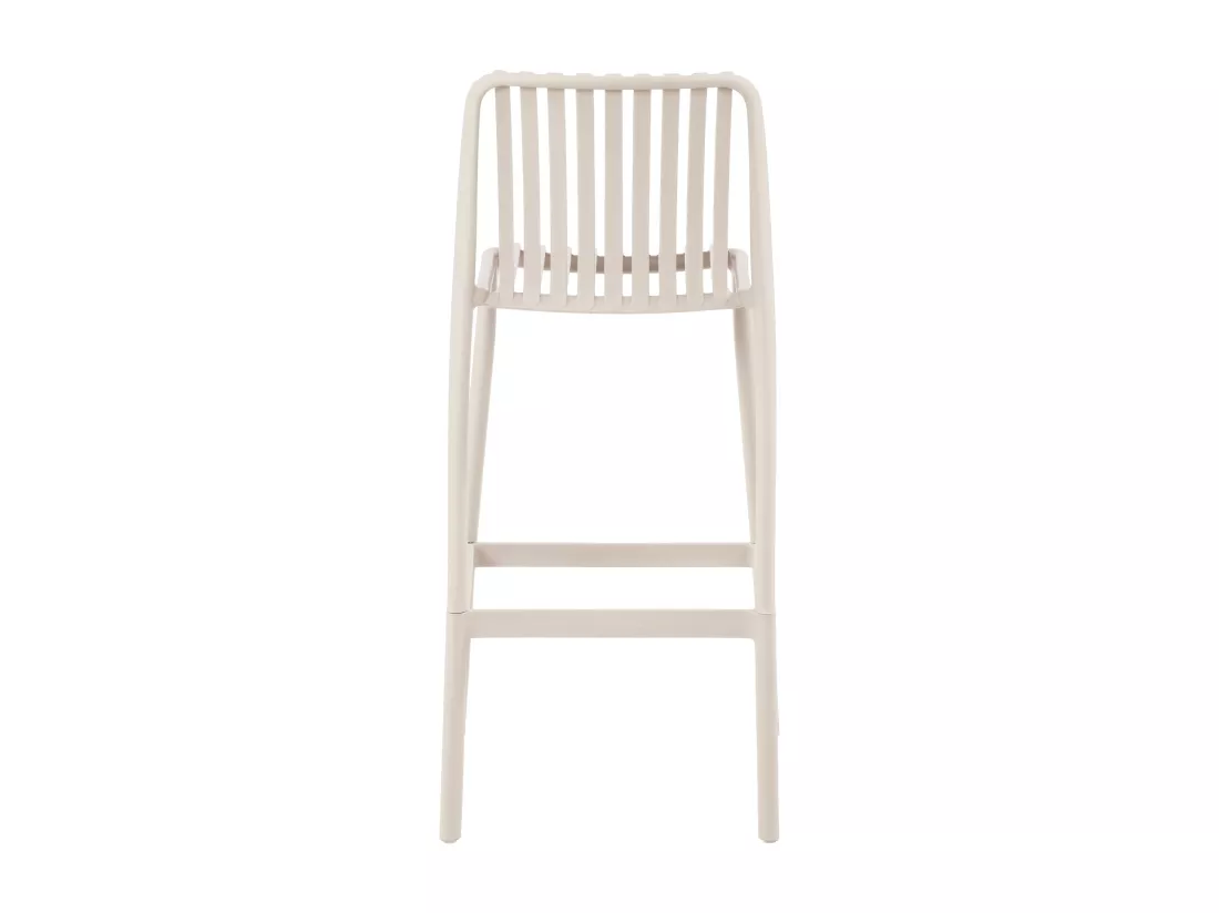 Lot de 2 chaises hautes de jardin empilables en polypropylène - Beige - SESEH de MYLIA