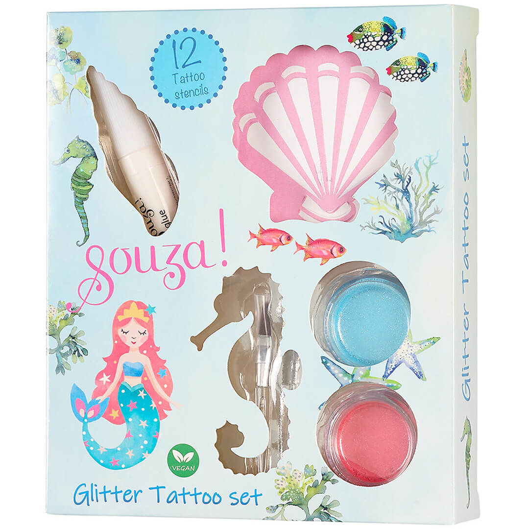 Souza for kids glitter tattoos maken zeemeermin
