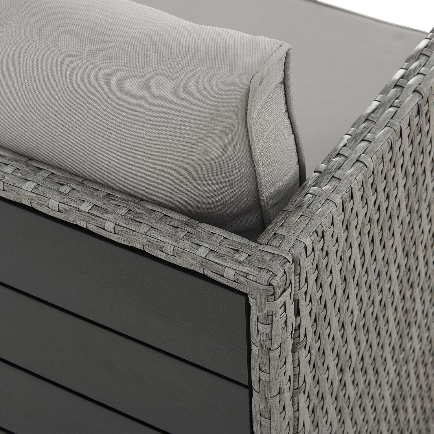 Juskys 2in1 Polyrattan Relax Gartenmöbel Set Jamaika - Lounge für Balkon & Outdoor, Balkonmöbel Grau