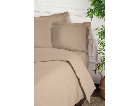 CONCEPT1 - Parure de lit housse de couette Acton 240x220cm + 2 taies 60x60 beige