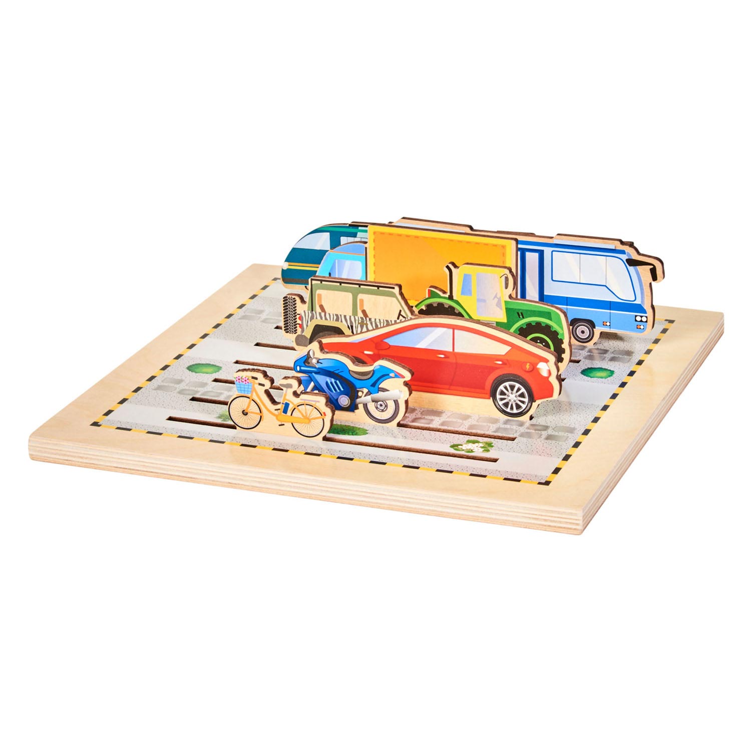 Rolf More - Houten Puzzelplank Verkeer, 8st.