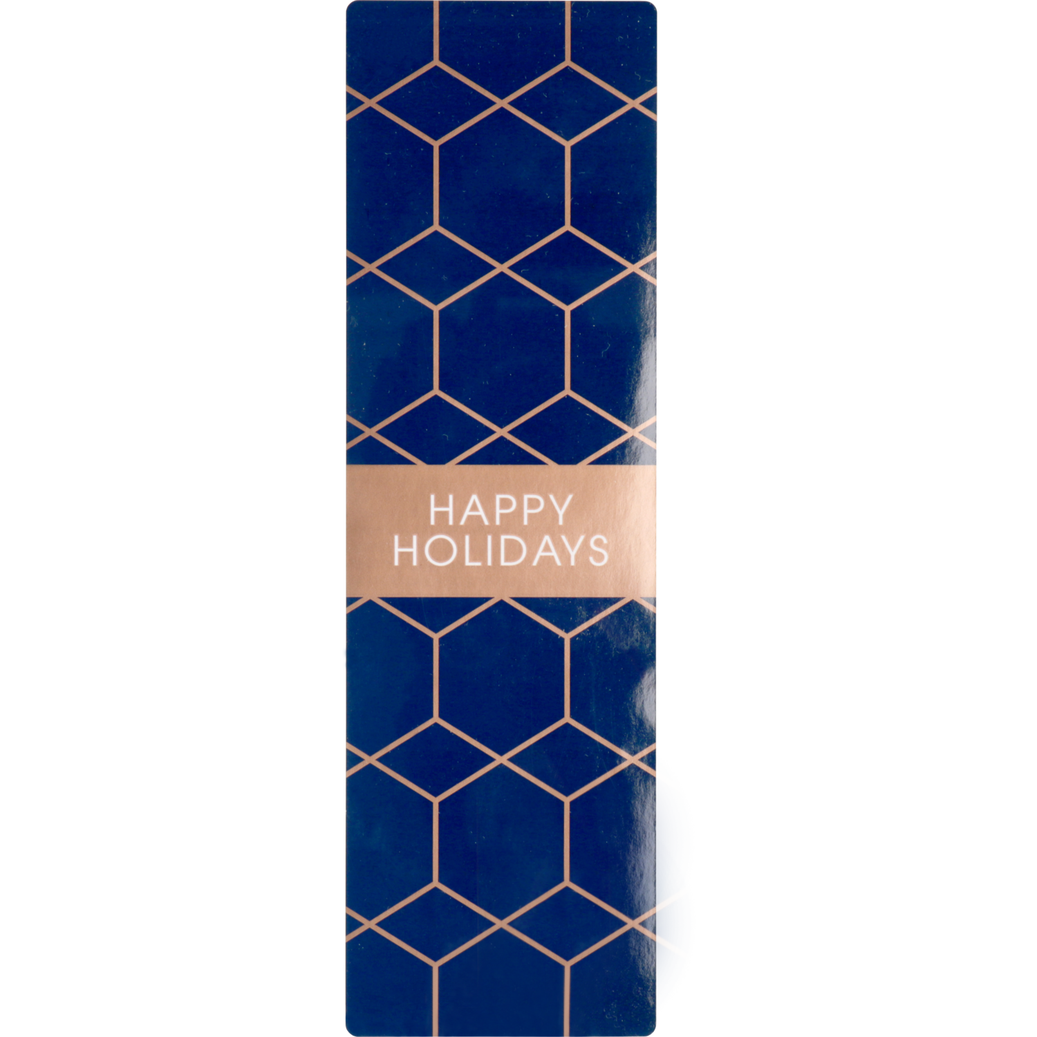 Sluitsticker, Copper hexagon, 200x60mm, papier + PE, blauw/koper