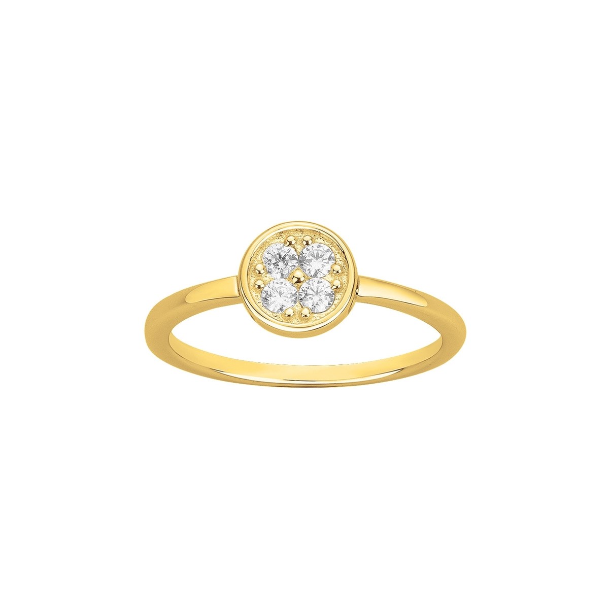 Bague en Plaqué Or avec oxyde de zirconium blanc