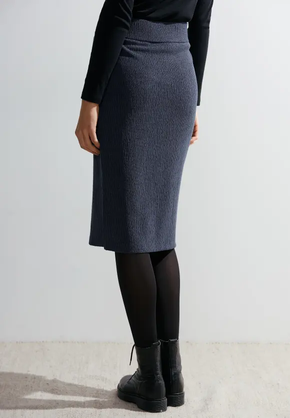 Midirock mit Struktur - casual denim blue