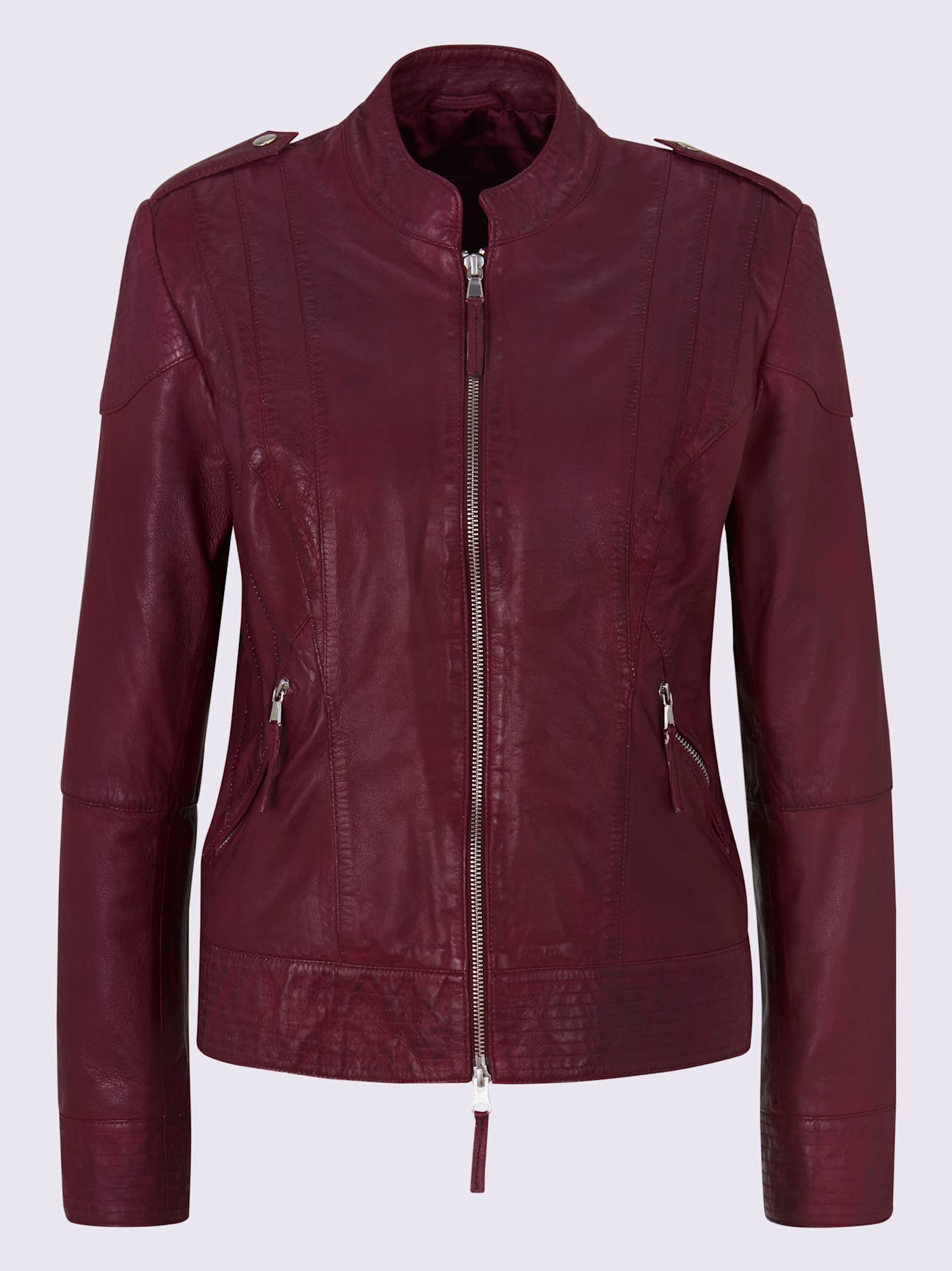 Veste en cuir délavé tendance