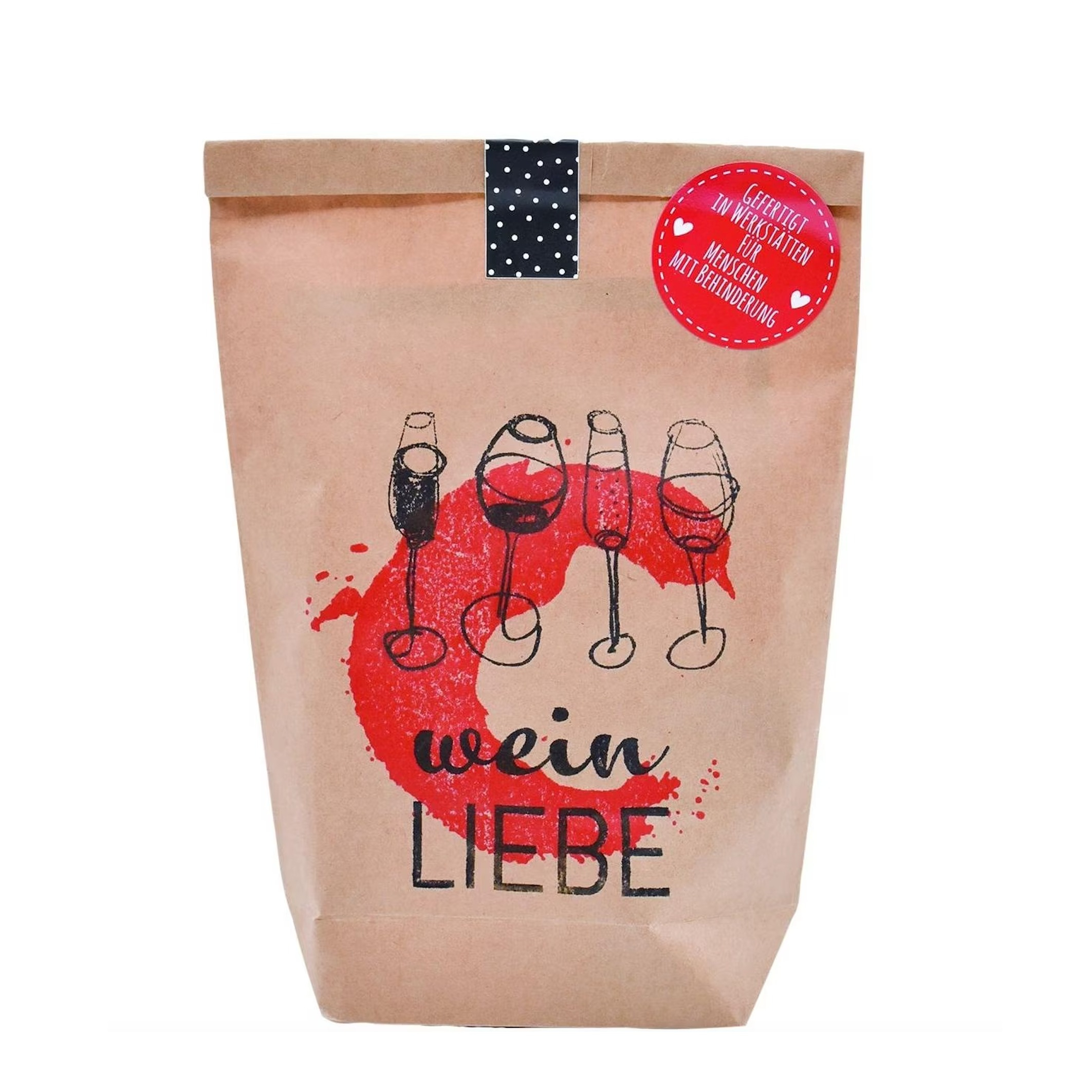 Papier Wundertüte Überraschungs Geschenk Tüte Geburtstags Mitbringsel (63512) - Wein Liebe