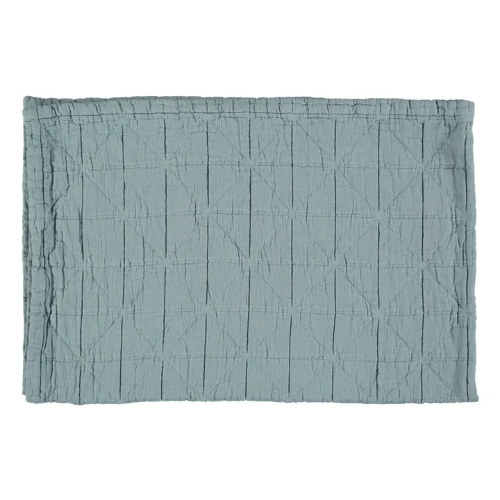 Camomile London Couverture matelassée Diamond en coton bio | Bleu ciel