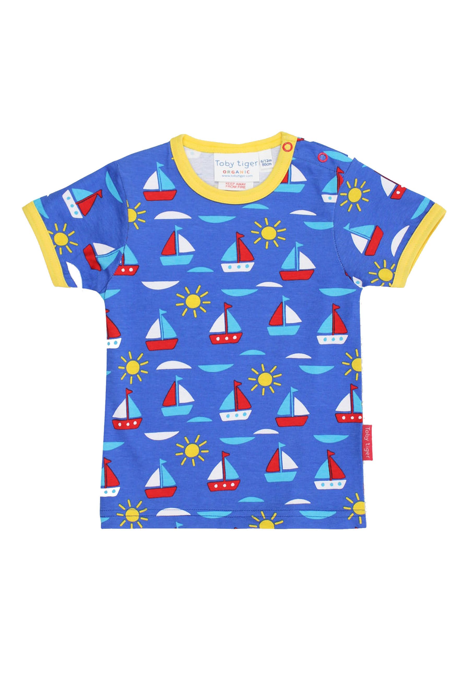 Toby Tiger T-Shirt mit Segelboot Print
