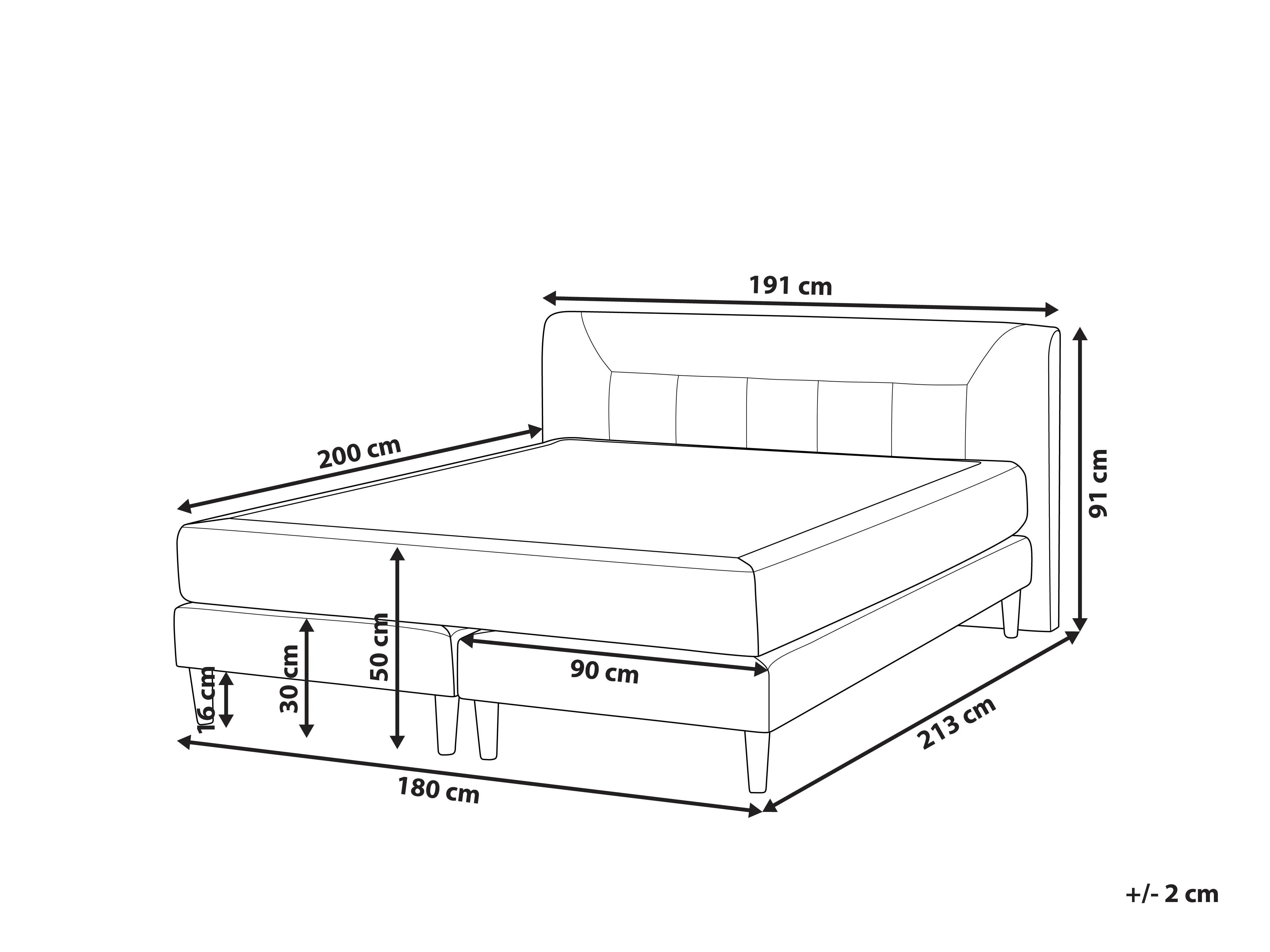 Boxspring Fluweel MARQUISE 180 x 200 cm Beige
