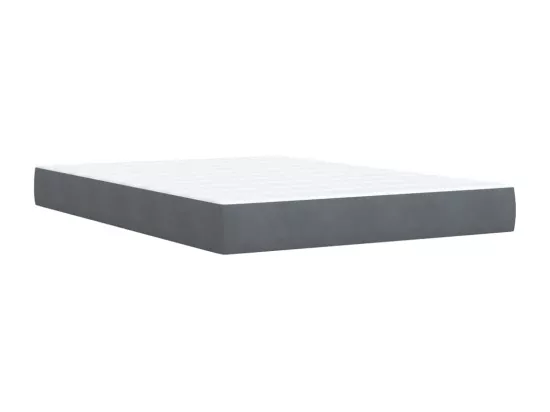 Sommier à lattes de lit et matelas Gris foncé 140x190cm Velours