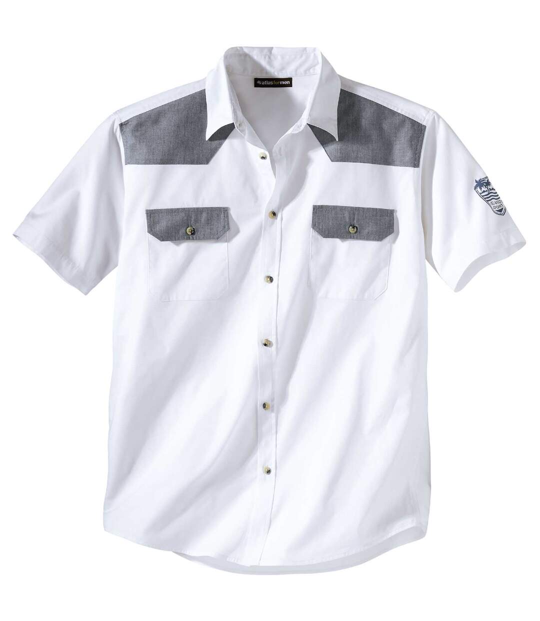 Chemise Blanche Détails Chambray