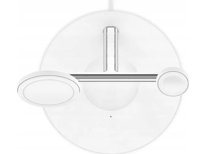 Belkin BoostCharge Pro - Trådløs opladningsstander - med MagSafe   AC-strømadapter - 15 Watt - Fast Charge - hvid - for Apple AirPods; AirPods Pro; iPhone 12, 13; Watch Series 4, Series 5, Series 6, Series 7
