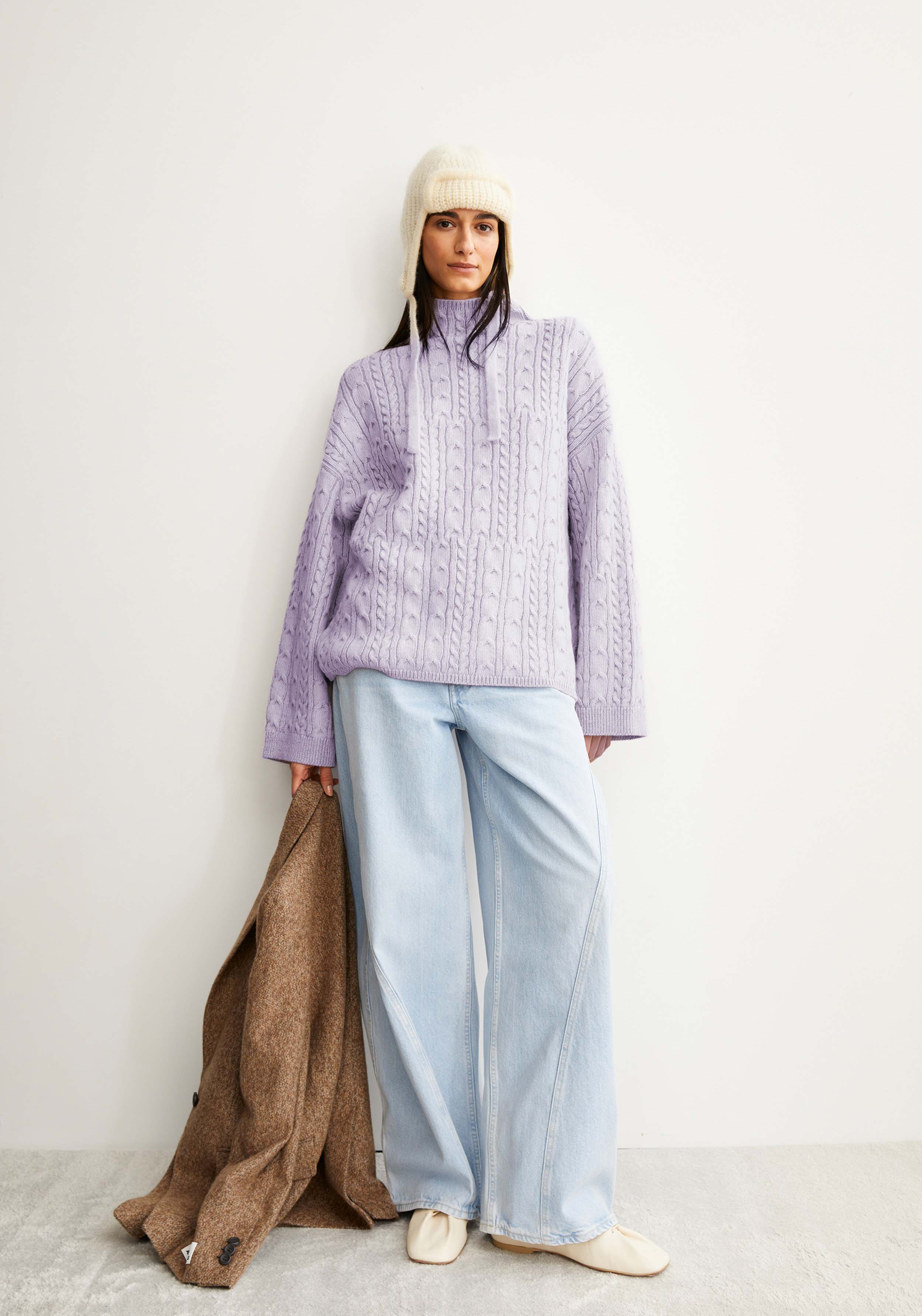 Armedangels Strickpullover Aaori Vanise Oatmilk-Frozen Lavender
