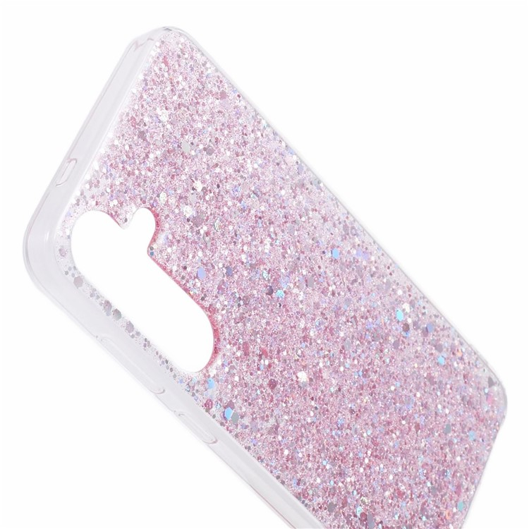 Samsung Galaxy S24 Gummi Case Schutzhülle im Glitzer Design - Rosa / Transparent