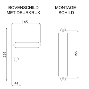 Gamma deurkruk set Hotel recht schild vrij-bezet sluiting 63/8 mm RVS
