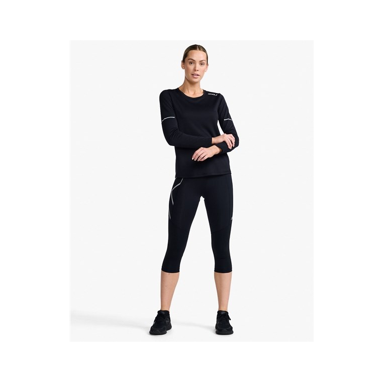 2XU Aero L/S Women Black/Silver Reflective