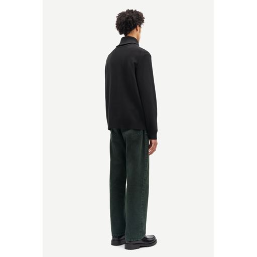 Samsøe Samsøe Ryder Half Zip Striktrøje, Sort, XL