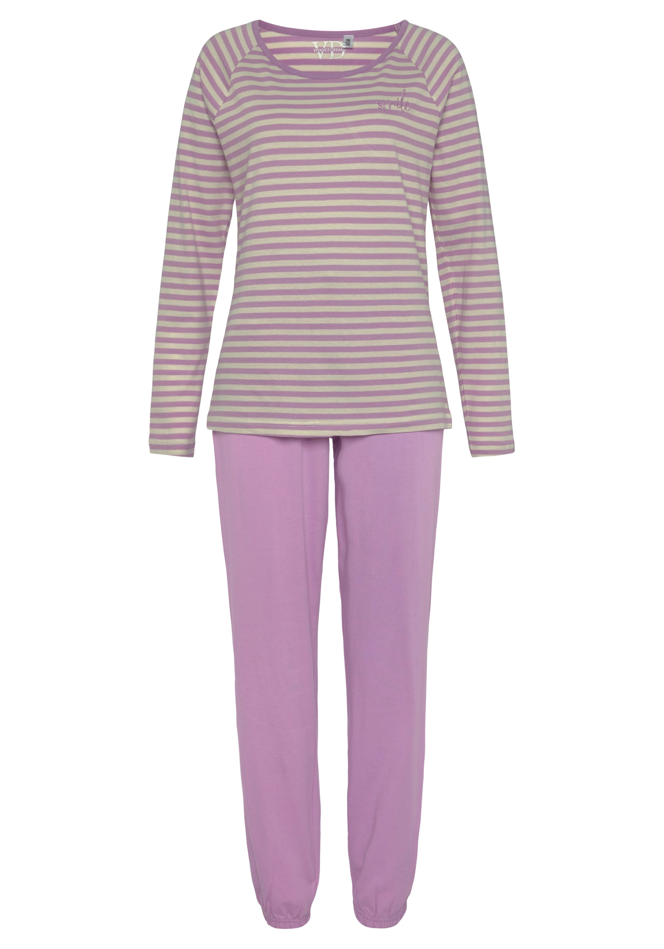 Vivance Dreams Pyjama , mit garngefärbten Streifen
