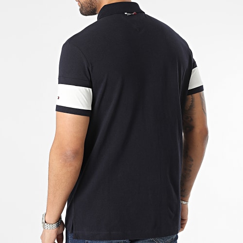 Polo Manches Courtes Colourblock Placement 0755 Bleu Marine