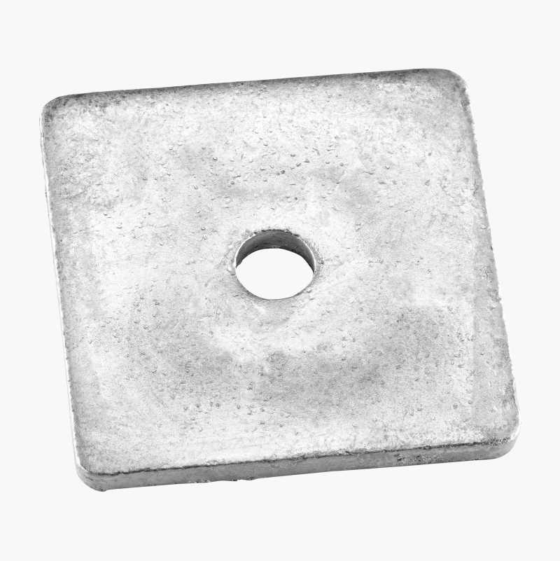 Firkantskive M8, 50 x 50 mm, varmforsinket, 10 stk.