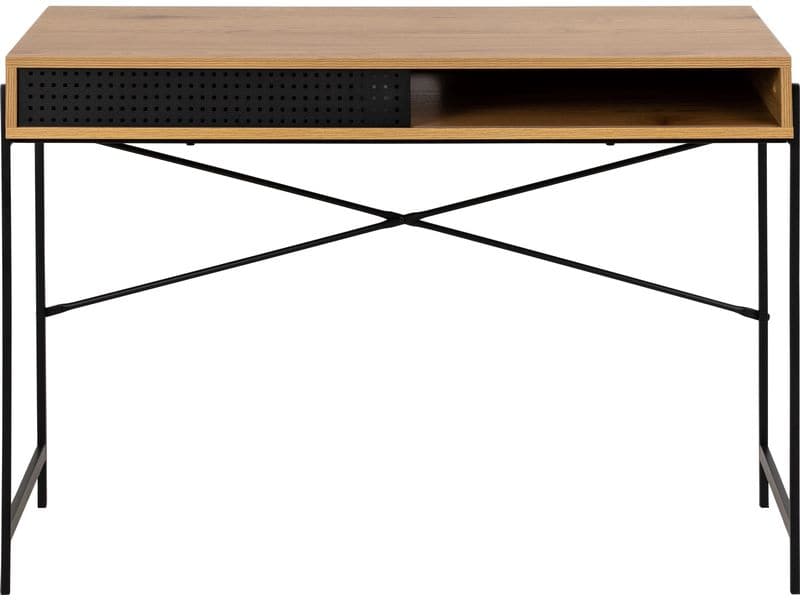 AC Design Tisch Angus, Schwarz / Braun Schreibtisch