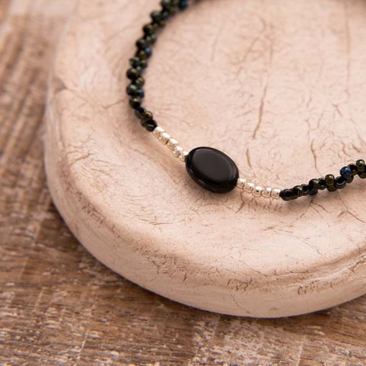 A Beautiful Story Emotion Armbånd, Black Onyx, 16-22 cm