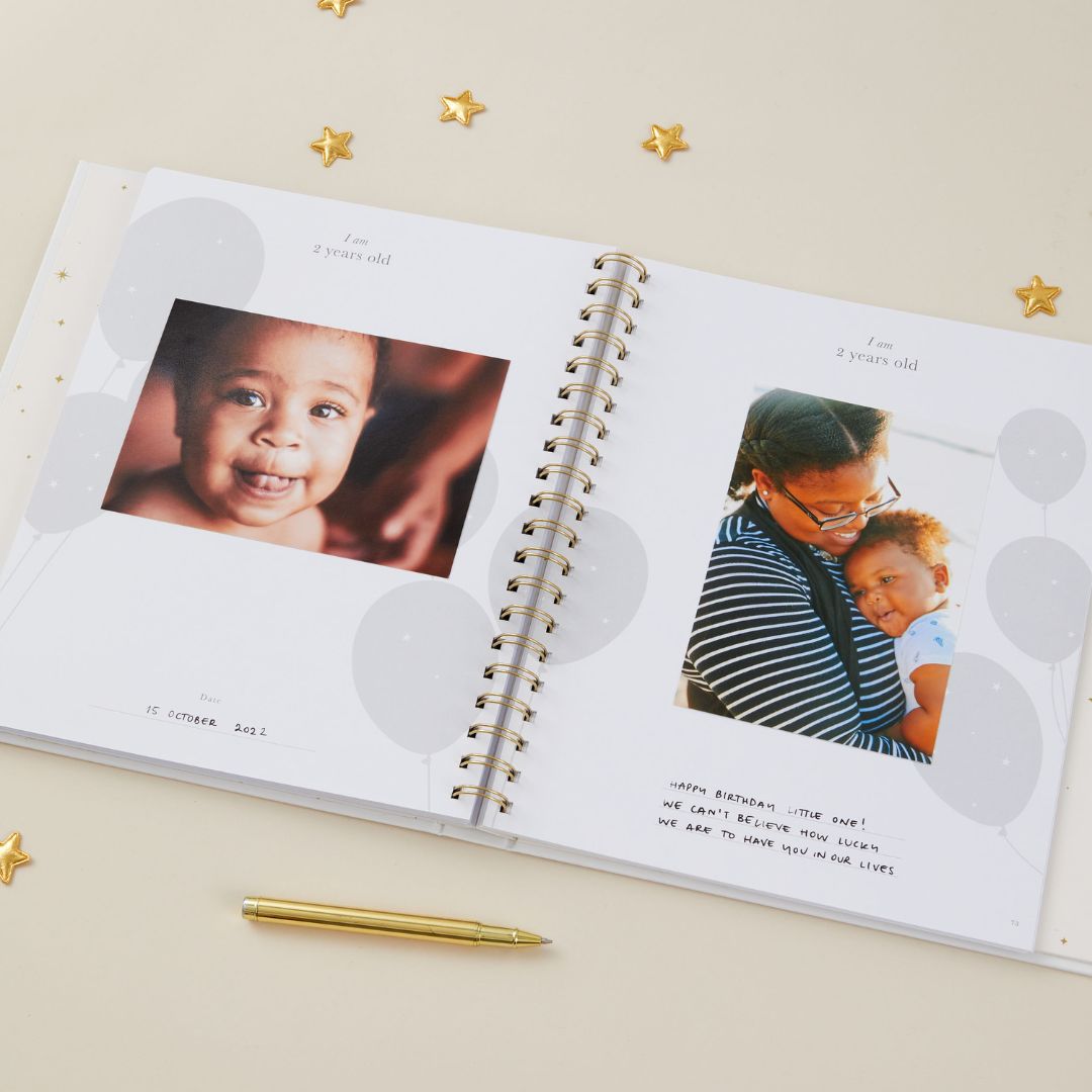 Blush and gold invulboek my baby book - white