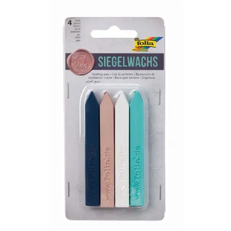 Folia Siegelwachs Style, 4 Siegelkerzen im Set