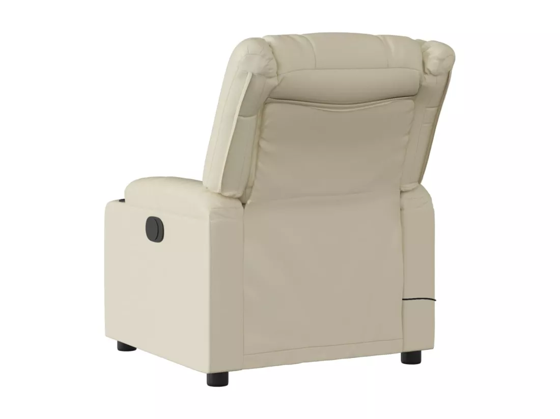 Fauteuil inclinable massant Crème Similicuir
