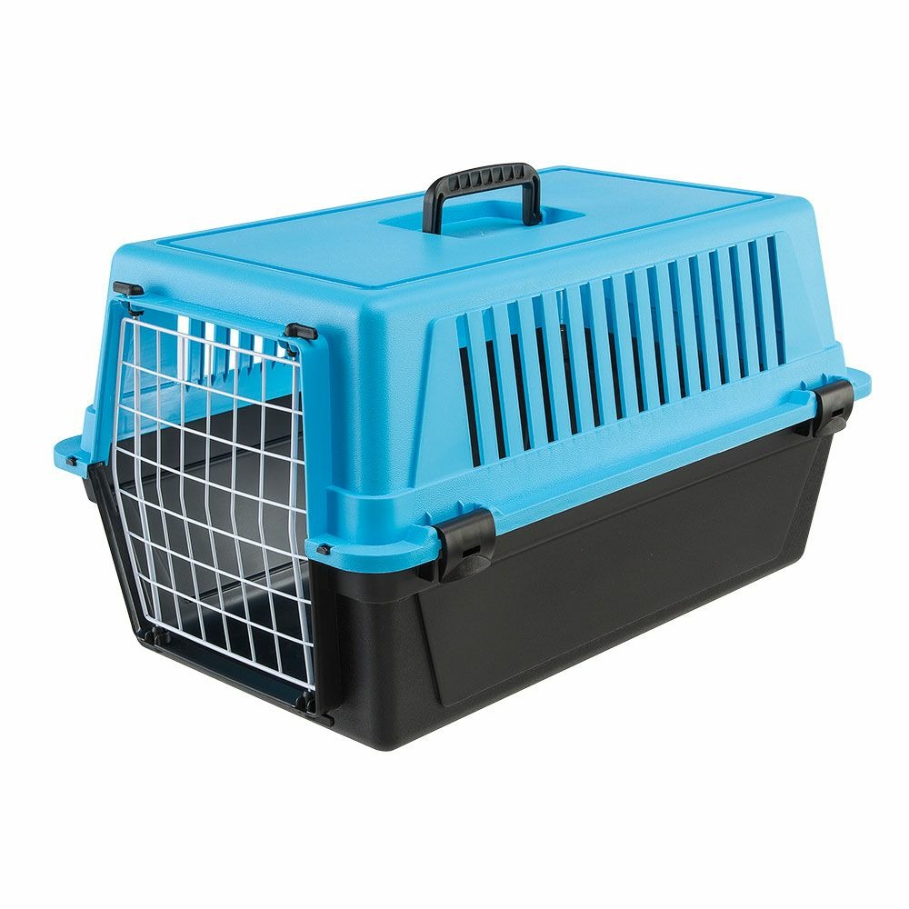 Transport rigide pour chiens de petite taille et chats atlas 20 el, porte an acier plastifié, grilles pour l'aération