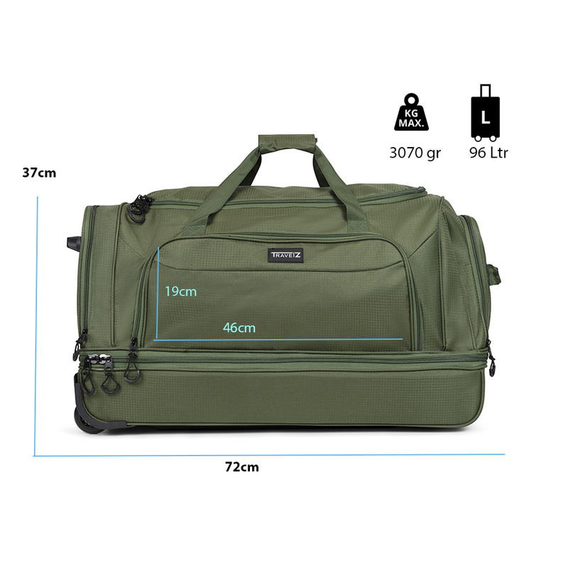 TravelZ 96 liter wieltas - Green