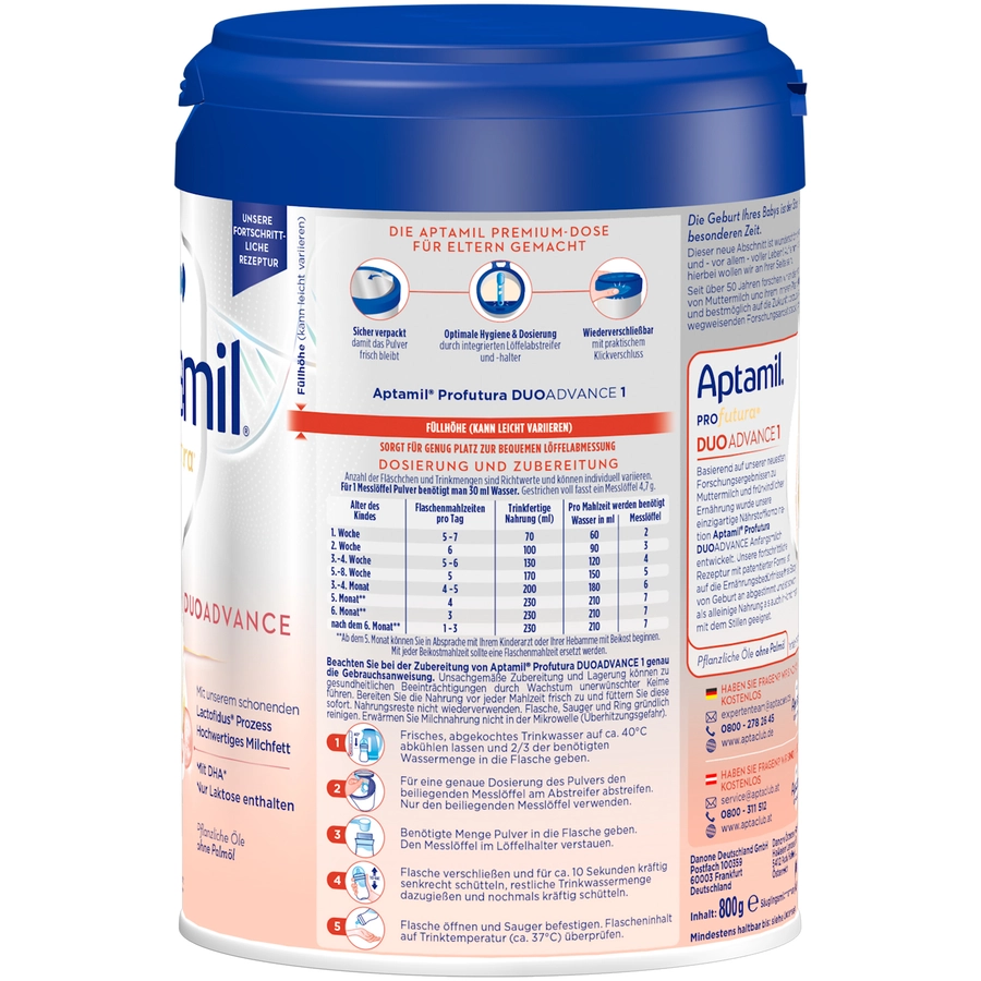 Aptamil Anfangsmilch Profutura Duo Advance 1 800 g von Geburt an